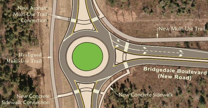 An aerial sketch of the Gunningsville roundabout