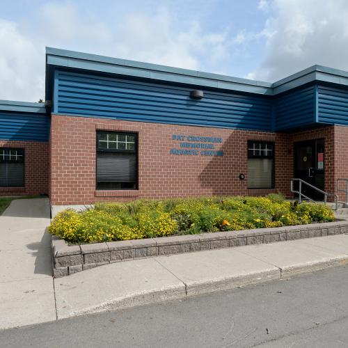 Brick building in the summer