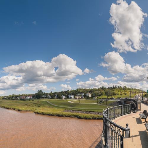 bridge spanning the petitcodiac river