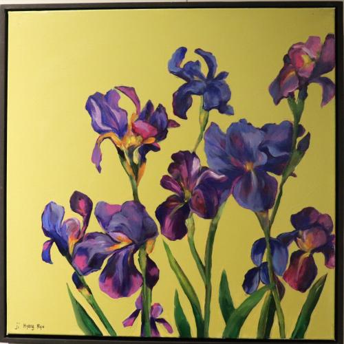 Acrylic on canvas painting of flowers
