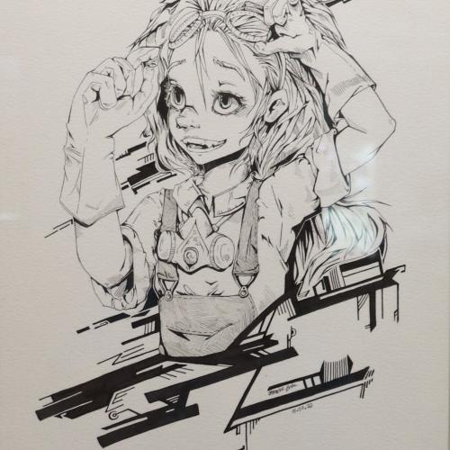 Freehand pencil outlined by pen artwork