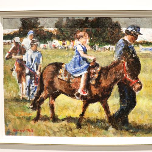 Acrylic on Masonite Panel of a pony ride