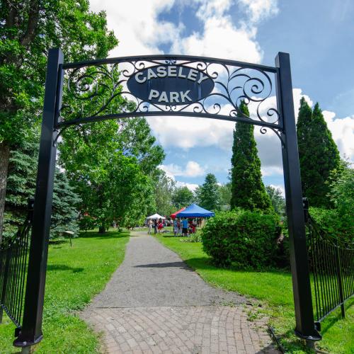 A sign entering Caseley Park