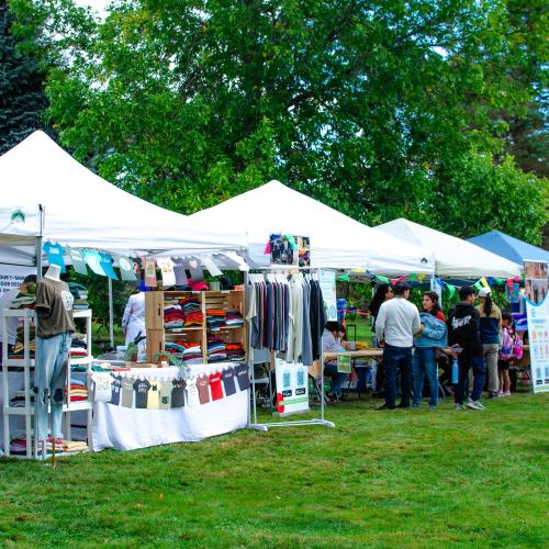 Outdoor market booths