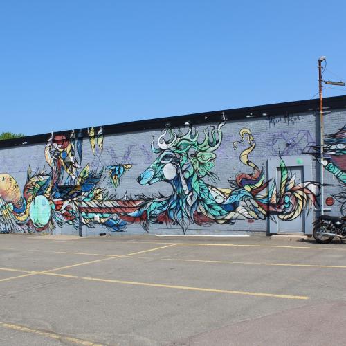 Mural representing local birds