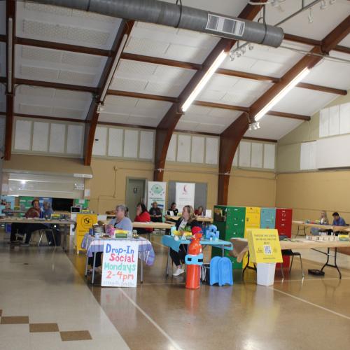 The inside of an open-concept event space