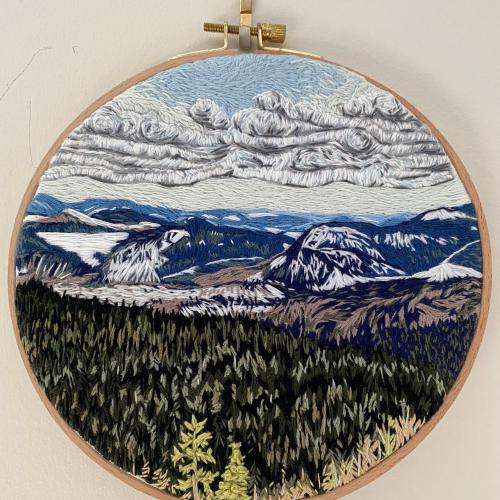 An embroidery of Mount Carleton, NB