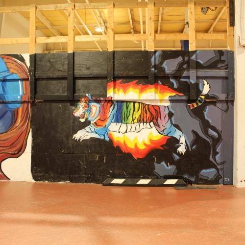 Some of the student murals at the Riverview Indoor Skatepark and Youth Centre