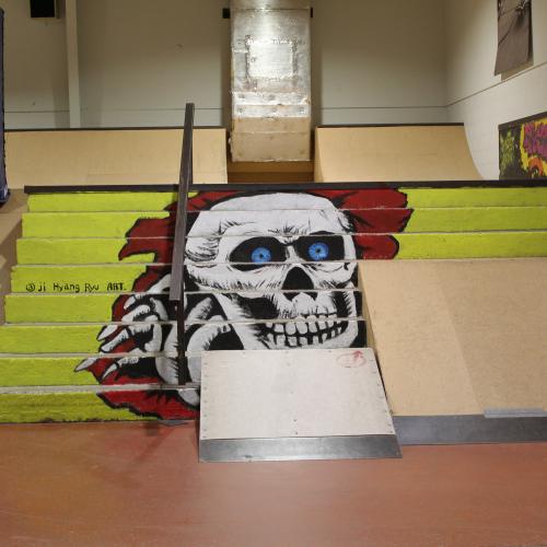 One of the youth murals at the Riverview Indoor Skatepark and Youth Centre