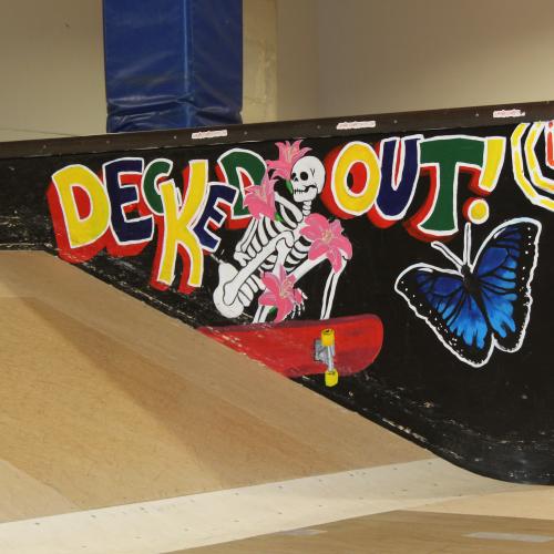 One of the youth murals at the Riverview Indoor Skatepark and Youth Centre