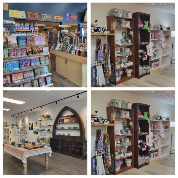 Inside shop view of four local gift businesses