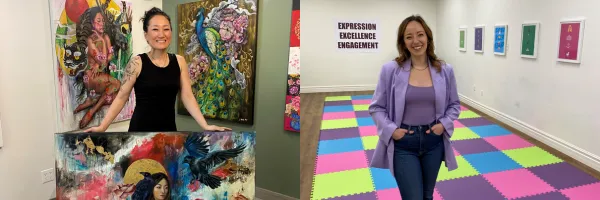 Two women smiling in their businesses