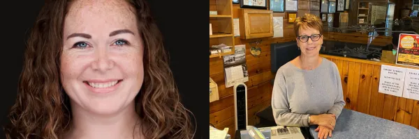 Two women smiling in their headshots