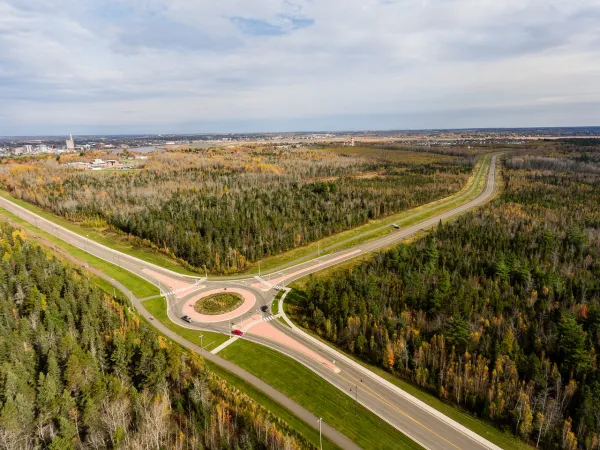 Aerial view of Bridgedale - Gunningsville Boulevard and traffic circle