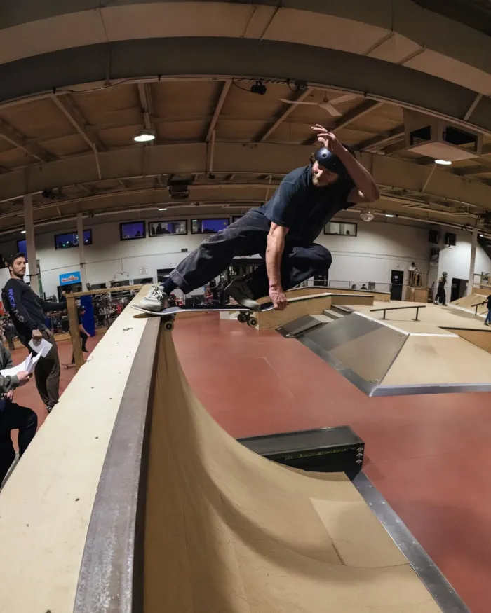 Skateboarder on a ramp