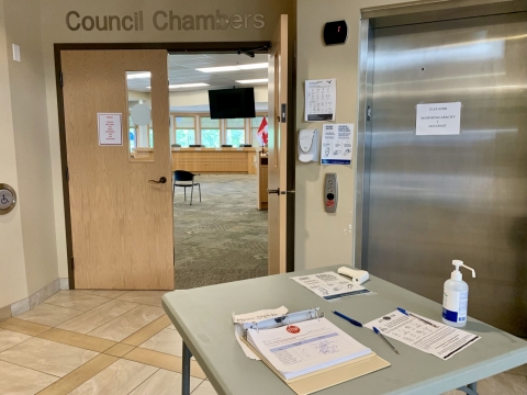 Door opened to Riverview Town Hall's council chambers