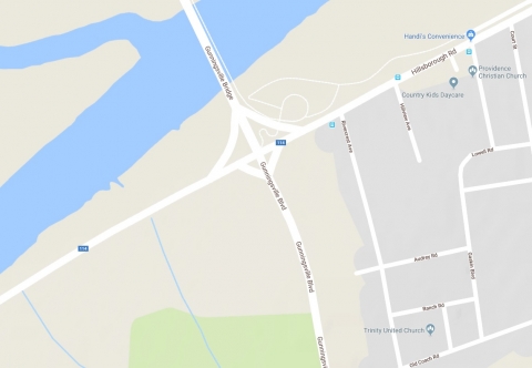Google maps image of Gunningsville intersection