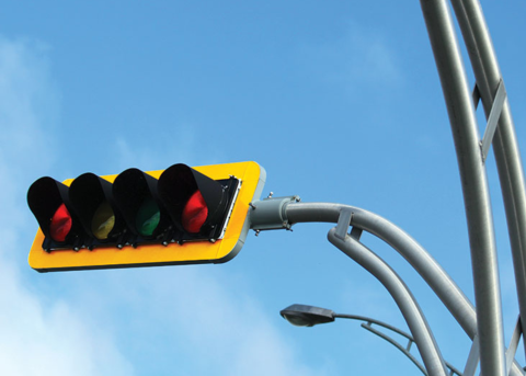 traffic light in front of blue sky