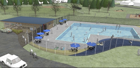 Artist's rendering of new Lion Ken Gabbey Community Pool