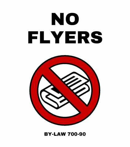 An example 'no flyers' sign to use on your property