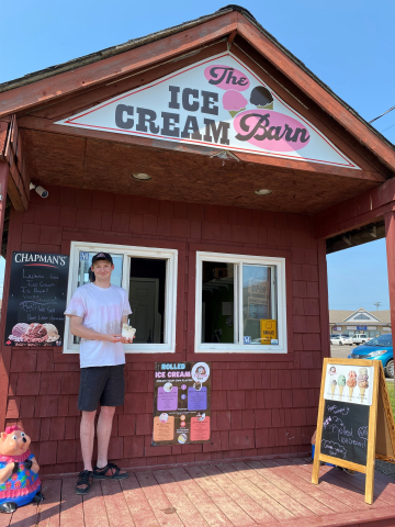 Will standing outside The Ice Cream Barn