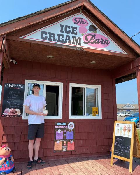 Will standing outside The Ice Cream Barn