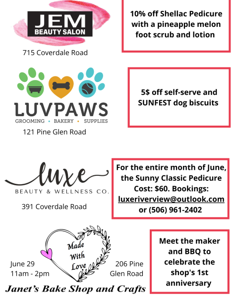 List of SUNFEST business specials