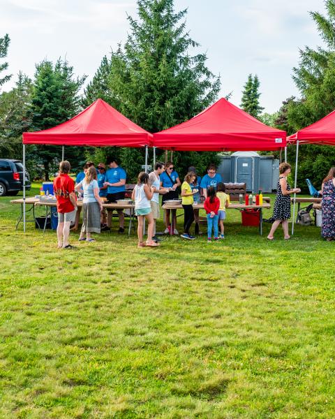 community bbq at a neighbourhood park