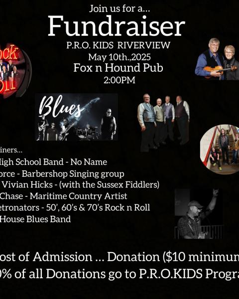Photos of bands and information about fundraiser.