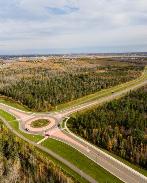 Aerial view of Bridgedale - Gunningsville Boulevard and traffic circle