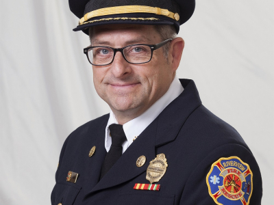 Portrait photo of Deputy Mitch Short wearing Riverview Fire and Rescue uniform.